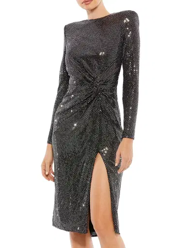 Mac Duggal Women's Ieena Twisted Cocktail Dress - Black Silver | Thumbnail 1