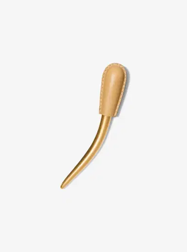 Michael Kors Collection Leather Wrapped Brass Hair Pin in Brown - One Size by Michael Kors Collection | Thumbnail 13