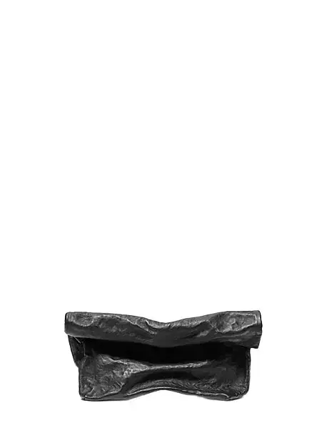 Maggie Crackled Leather Lunch Bag Clutch