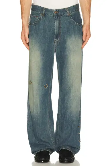 We11Done Piercing Denim Jeans | Thumbnail 1