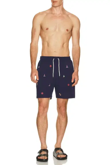 Polo Ralph Lauren Stretch Polyester Boat All Over Traveler Swim Trunk | Thumbnail 3