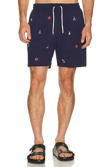 Polo Ralph Lauren Stretch Polyester Boat All Over Traveler Swim Trunk | Thumbnail 1