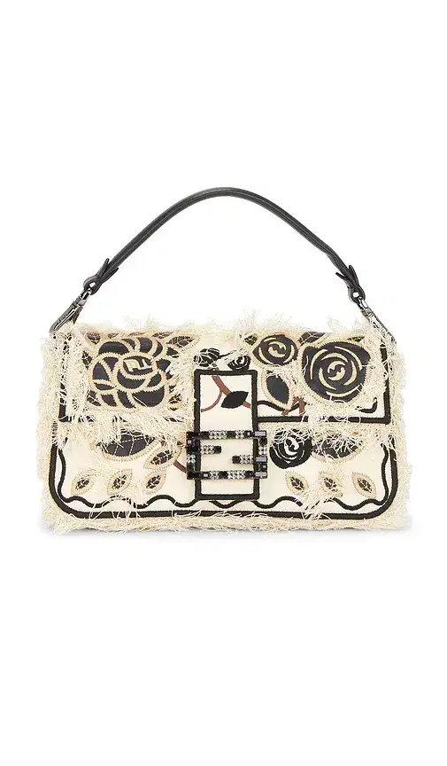 Fendi Floral Embroidered Baguette Bag
