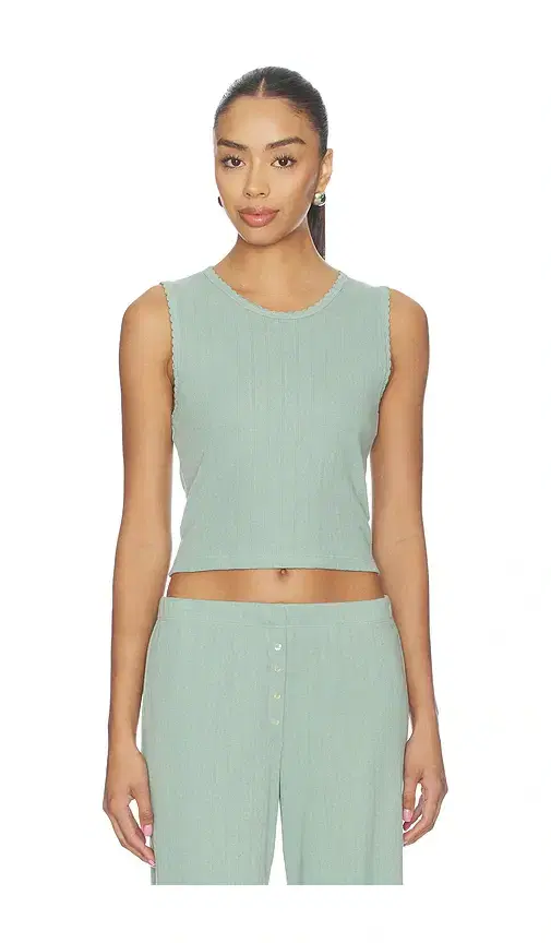 Pointelle Sleeveless Crew