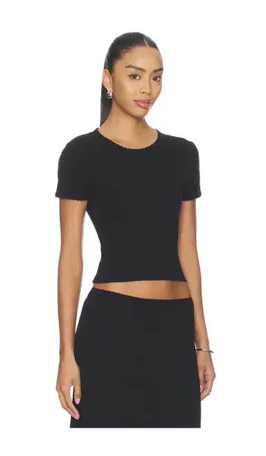 LESET Pointelle Baby Tee | Thumbnail 2