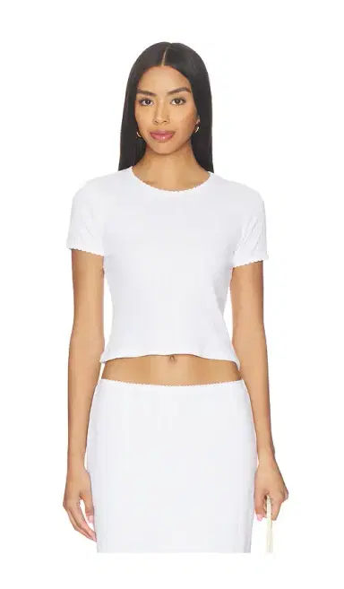 LESET Pointelle Baby Tee | Thumbnail 1