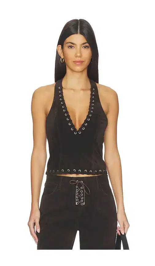 X WeWoreWhat The Rodeo Suede Halter