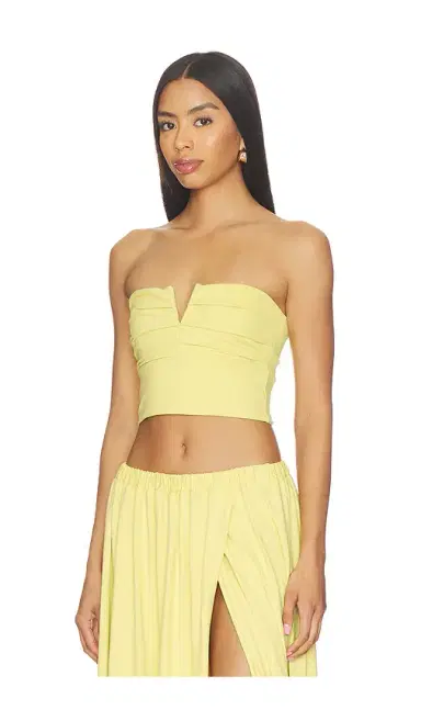 susana monaco V Wire Pleated Crop Tube | Thumbnail 2