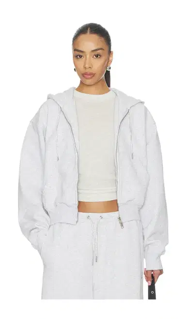 Alexander Wang Zip Up Hoodie With Rhinestone Drawcord | Thumbnail 1 Alexander Wang Zip Up Hoodie With Rhinestone Drawcord | Thumbnail 1