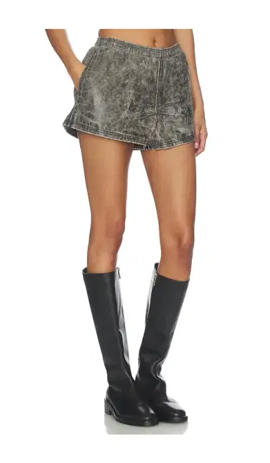 Alexander Wang Mid Rise Leather Mini Short | Thumbnail 2