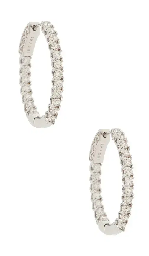 SHASHI Oval Diamond Hoop