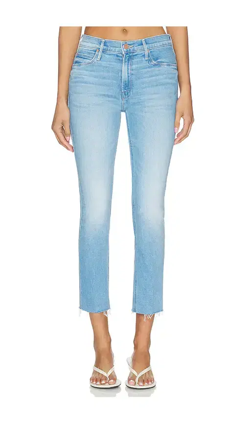 MOTHER The Mid Rise Dazzler Crop Fray Jeans