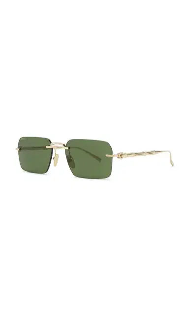 Gucci Rectangular Bamboo Metal Sunglasses | Thumbnail 2