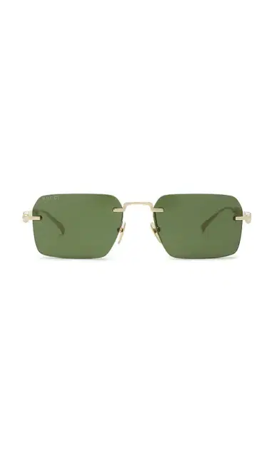 Gucci Rectangular Bamboo Metal Sunglasses | Thumbnail 1
