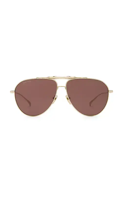 Gucci Bamboo Metal Pilot Sunglasses