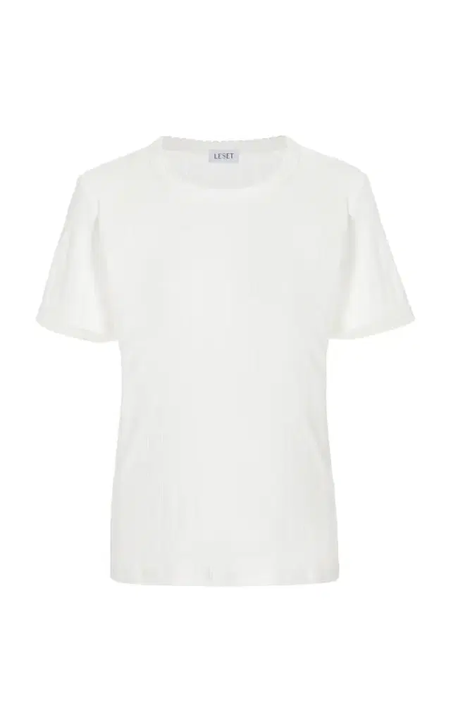 Leset Pointelle-Knit Cotton T-Shirt