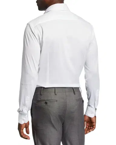 Giorgio Armani Men's Solid Jersey Sport Shirt | Thumbnail 2