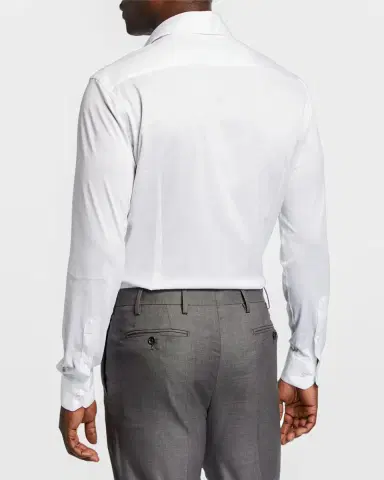 Giorgio Armani Men's Solid Jersey Sport Shirt | Thumbnail 3