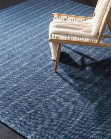 Lauren Ralph Lauren Miles Navy Stripe Flat Weave Rug | Thumbnail 1