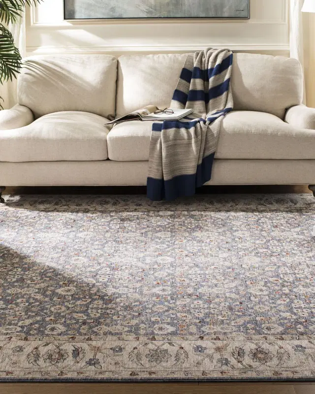 Lauren Ralph Lauren Helena Ivory/Blue Power-Loomed Rug
