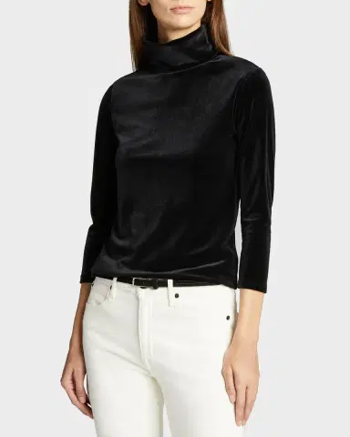 L'Agence Aja 3/4-Sleeve Turtleneck Top | Thumbnail 3