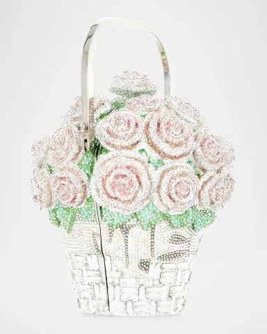 Judith Leiber Couture Basket of Roses Blush Bouquet Top-Handle Bag | Thumbnail 2 Judith Leiber Couture Basket of Roses Blush Bouquet Top-Handle Bag | Thumbnail 2