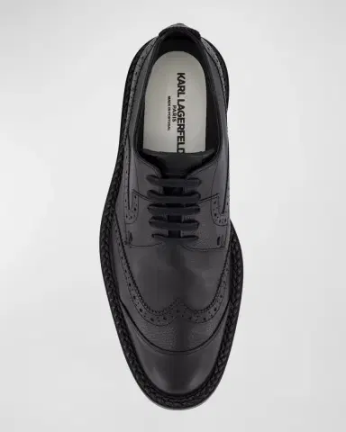 Karl Lagerfeld Paris Men's Braided Welt Wingtip Derby Shoes | Thumbnail 4 Karl Lagerfeld Paris Men's Braided Welt Wingtip Derby Shoes | Thumbnail 4