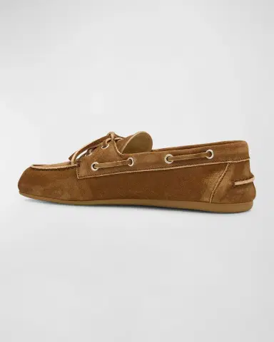 Miu Miu Suede Lace-Up Moccasins | Thumbnail 4