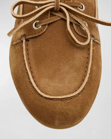 Miu Miu Suede Lace-Up Moccasins | Thumbnail 7