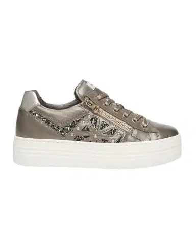 NeroGiardini Metallic Zip Cutout Glitter Sneakers | Thumbnail 1 NeroGiardini Metallic Zip Cutout Glitter Sneakers | Thumbnail 1