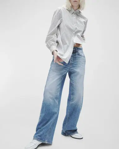 rag & bone rb Miramar Cotton-Terry Wide-Leg Jeans | Thumbnail 2 rag & bone rb Miramar Cotton-Terry Wide-Leg Jeans | Thumbnail 2