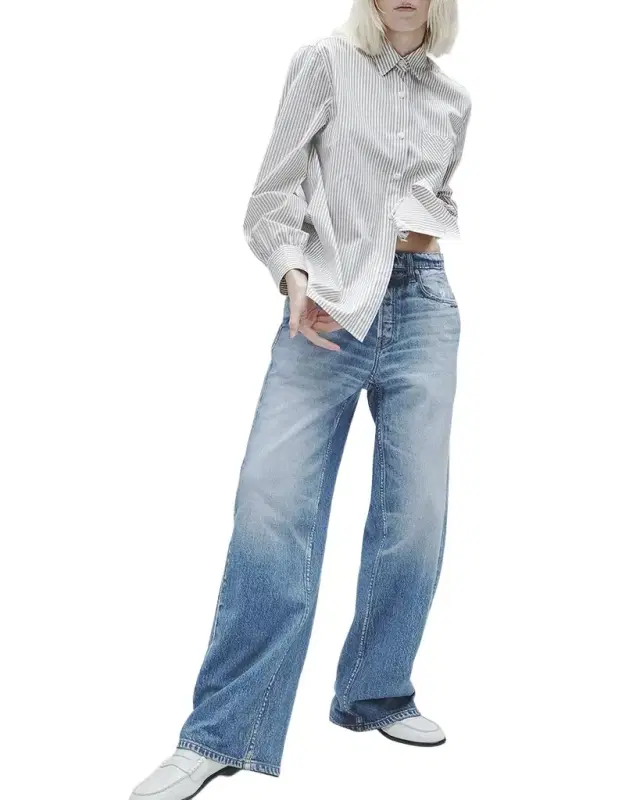 rag & bone rb Miramar Cotton-Terry Wide-Leg Jeans
