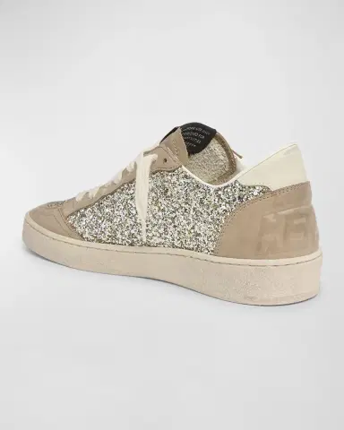 Golden Goose Ballstar Glitter Suede Low-Top Sneakers | Thumbnail 4