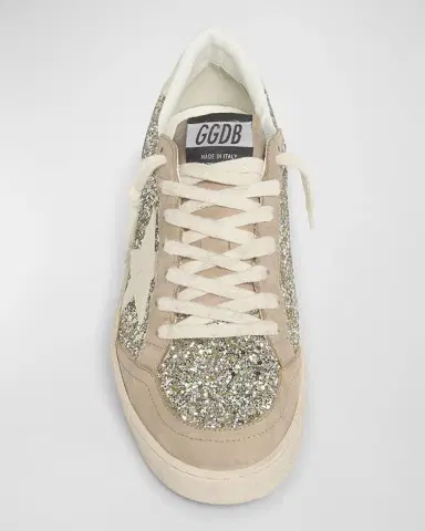 Golden Goose Ballstar Glitter Suede Low-Top Sneakers | Thumbnail 5