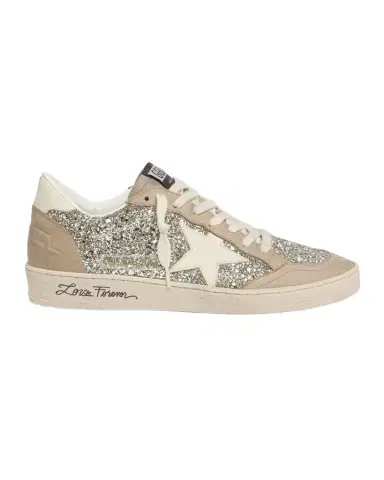Golden Goose Ballstar Glitter Suede Low-Top Sneakers | Thumbnail 1