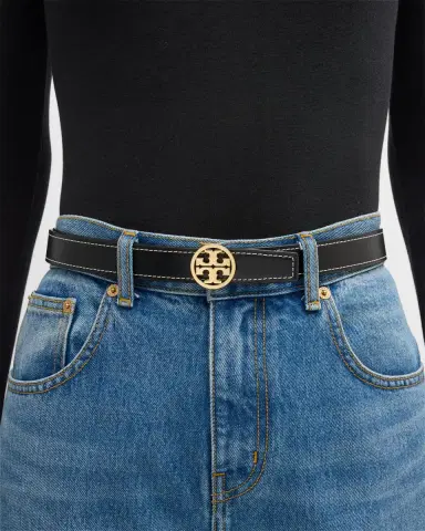 Tory Burch Miller Reversible Smooth Leather Belt | Thumbnail 2