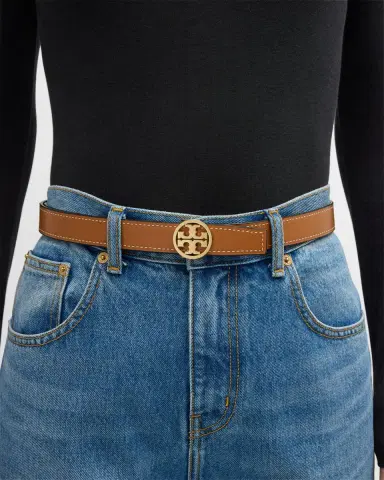 Tory Burch Miller Reversible Smooth Leather Belt | Thumbnail 3