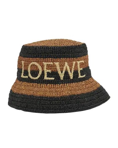 Loewe Striped Logo Raffia Bucket Hat | Thumbnail 2