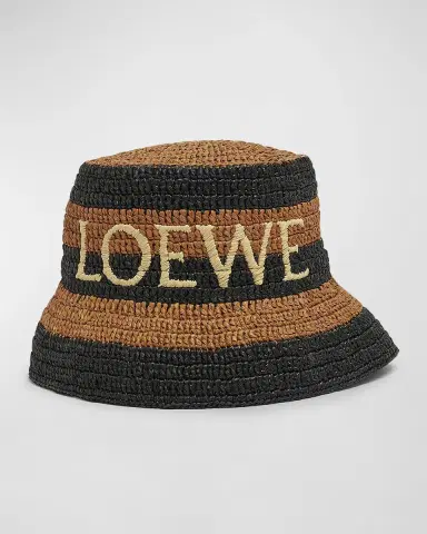 Loewe Striped Logo Raffia Bucket Hat | Thumbnail 3