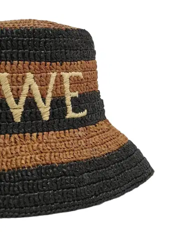 Loewe Striped Logo Raffia Bucket Hat | Thumbnail 1