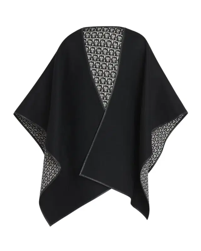 Ferragamo Gancini Wool & Leather Cape