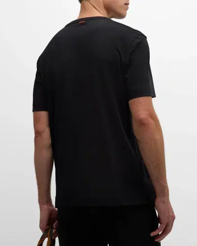 ZEGNA Men 's Pure Cotton Crewneck T-Shirt | Thumbnail 2