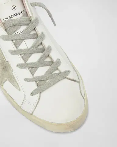 Golden Goose Superstar Leather Upper And Heel Suede Star And Spur Cream Sole Sneakers | Thumbnail 4