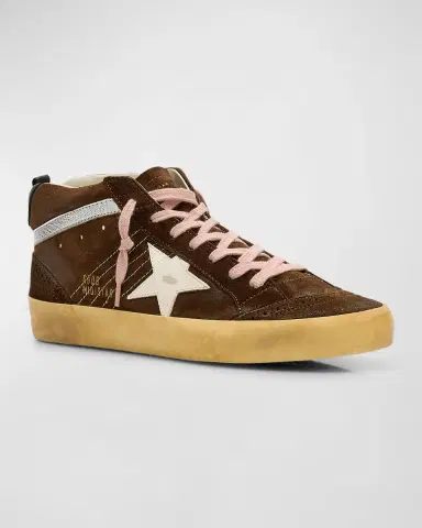 Golden Goose Mid Star Brogue Distressed Suede Sneakers | Thumbnail 3 Golden Goose Mid Star Brogue Distressed Suede Sneakers | Thumbnail 3