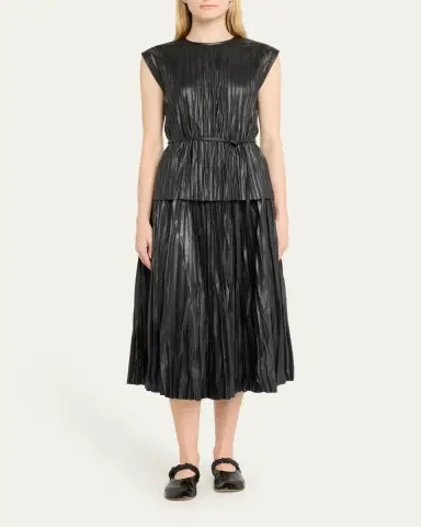 Proenza Schouler White Label Lyra Pleated Faux-Leather Top | Thumbnail 2 Proenza Schouler White Label Lyra Pleated Faux-Leather Top | Thumbnail 2