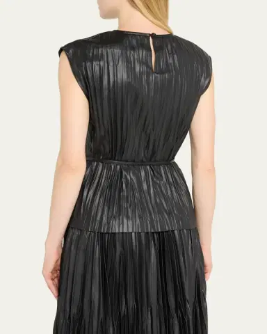 Proenza Schouler White Label Lyra Pleated Faux-Leather Top | Thumbnail 3 Proenza Schouler White Label Lyra Pleated Faux-Leather Top | Thumbnail 3