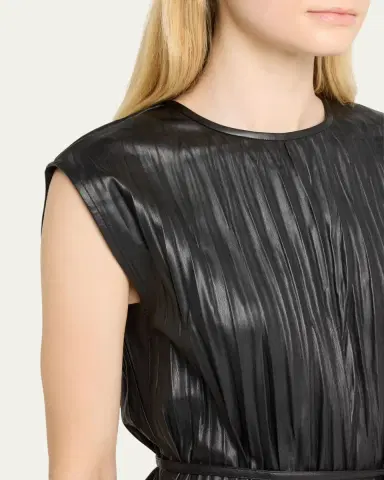Proenza Schouler White Label Lyra Pleated Faux-Leather Top | Thumbnail 5 Proenza Schouler White Label Lyra Pleated Faux-Leather Top | Thumbnail 5