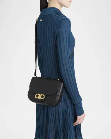 Ferragamo Double Gancio Flap Leather Crossbody Bag | Thumbnail 2 Ferragamo Double Gancio Flap Leather Crossbody Bag | Thumbnail 2