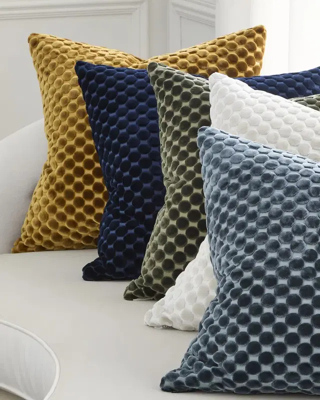 D.V. KAP Home Dance Velvet Polka Dot Decorative Pillow, 24" Square