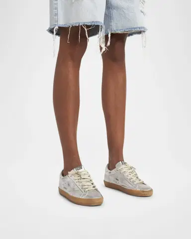 Golden Goose Superstar Metallic Leather Low-Top Sneakers | Thumbnail 2 Golden Goose Superstar Metallic Leather Low-Top Sneakers | Thumbnail 2